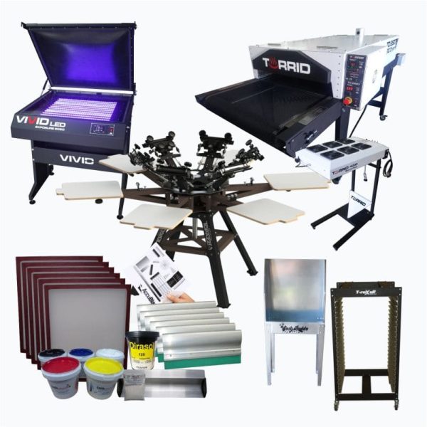 Topazz 6 Screen Print Shop Kit, 6 color 6 station